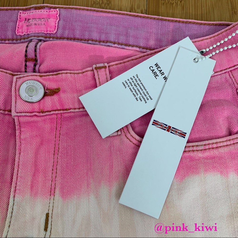 Hudson Krista Skinny Pink Ombré Crop Jeans - Picture 4 of 12